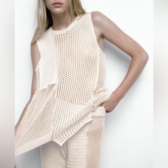 Zara Co-Ord Patchwork Set Top Pants New - Picture 12 of 13